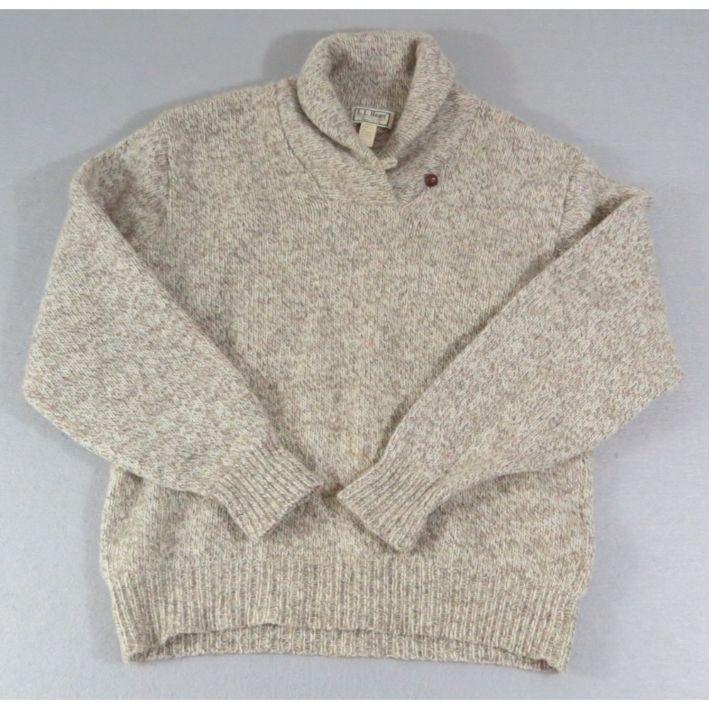 Vintage LL Bean Ragg Wool Blend Cozy Mock Neck Made in USA Sweater Women's Large